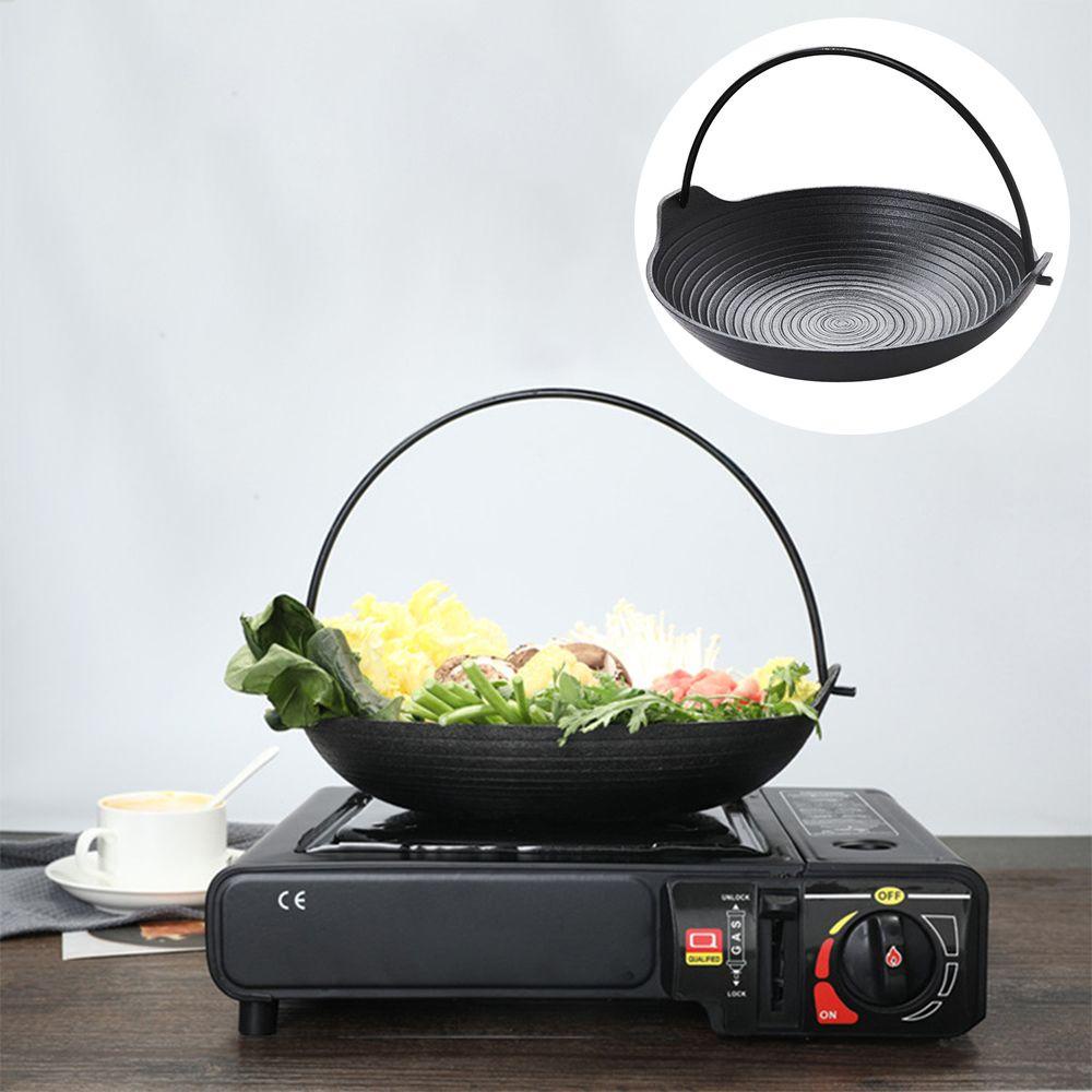 Solighter Cast Iron Pan Kompor Dapur Ala Jepang Peralatan Masak Cast Iron Outdoor Camping Cooking Pot