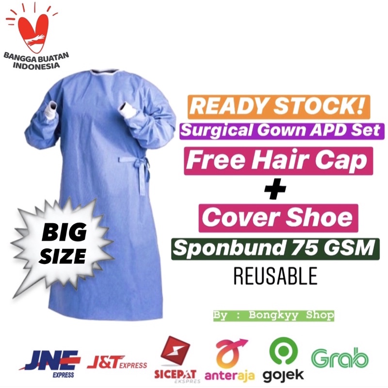Baju APD Gown / Surgical Gown Set / Baju Medis Operasi JUMBO BIG SIZE