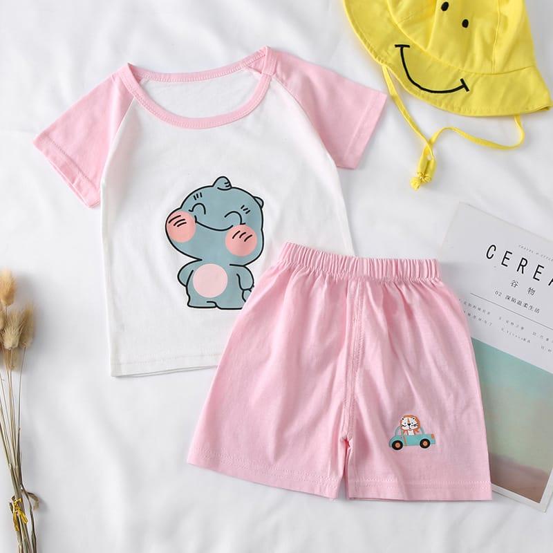 BEFAST - ZTL OOTD Setelan Anak Perempuan SHANIA / Set anak saklilo / Setelan Anak-Anak Perempuan / Set Atasan Kaos Lengan pendek+Celana Pendek / Oneset Motif Gambar / Fashion Anak Santai Rumahan / Terbaru 2022