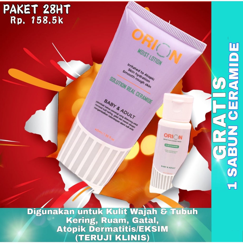 ORION 28HT Paket Pemulihan dan Perawatan Kulit Wajah&Tubuh Kering Eksim Gatal Beruntusan Ruam dan De