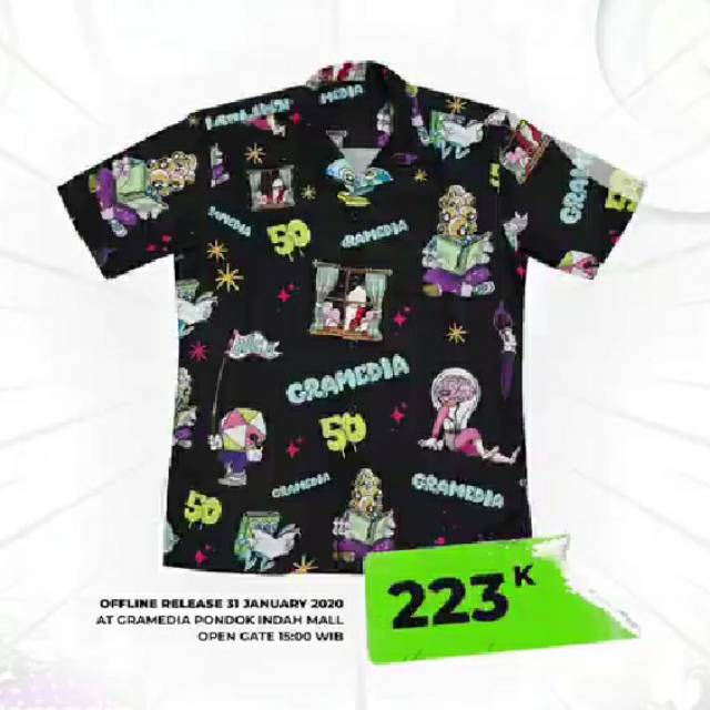KEMEJA GRAMEDIA X MUKLAY SIZE L