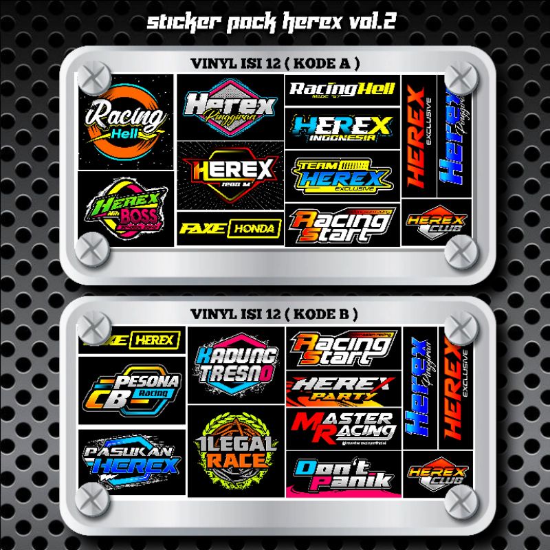 Sticker Herex Racing Pack Vinyl dan Hologram Stiker Helm Stiker Motor Sticker Motor