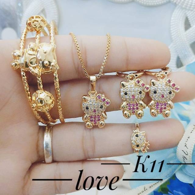 Xuping set perhiasan anak lapis emas 24k 2407