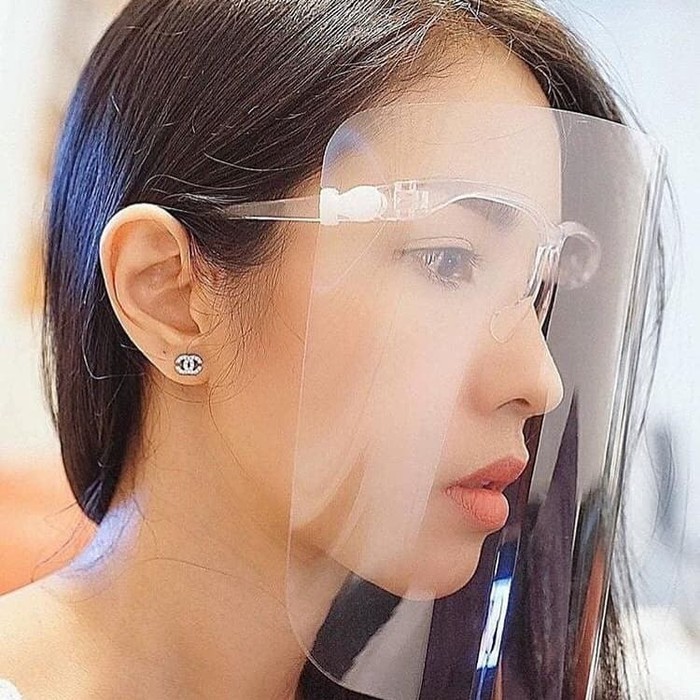 Frame Bening Putih Face Shield Kacamata Pelindung Wajah
