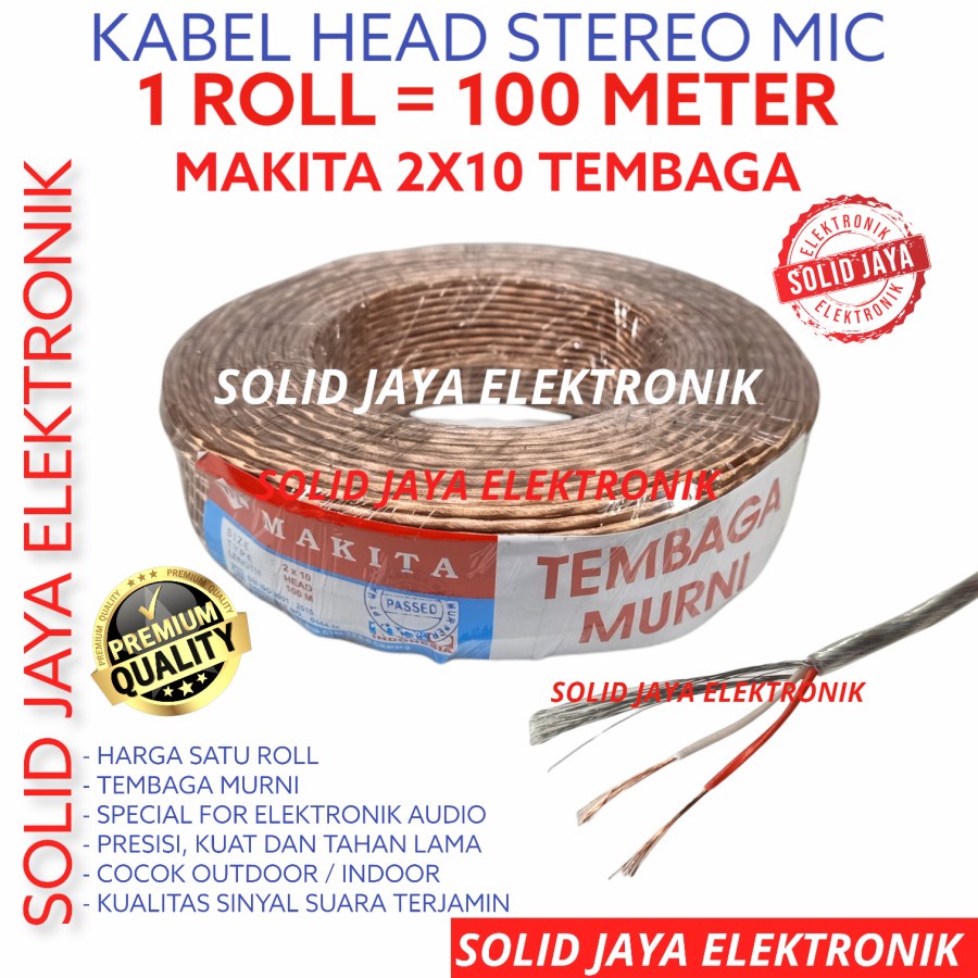 KABEL STEREO MAKITA GOLD KABEL HEAD ISI 3  HEAT MICROPHONE KECIL KABEL AUDIO TEMBAGA ASLI MURNI MAKITA ORI ORIGINAL - 1 ROLL