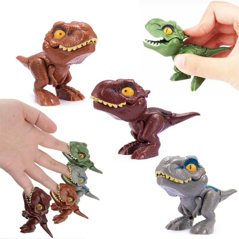 Mary Snap On Mainan Wayang Jari Dinosaurus Action Figure Model Patung Hewan Anak Patung Dino Interaktif Meja Mainan4