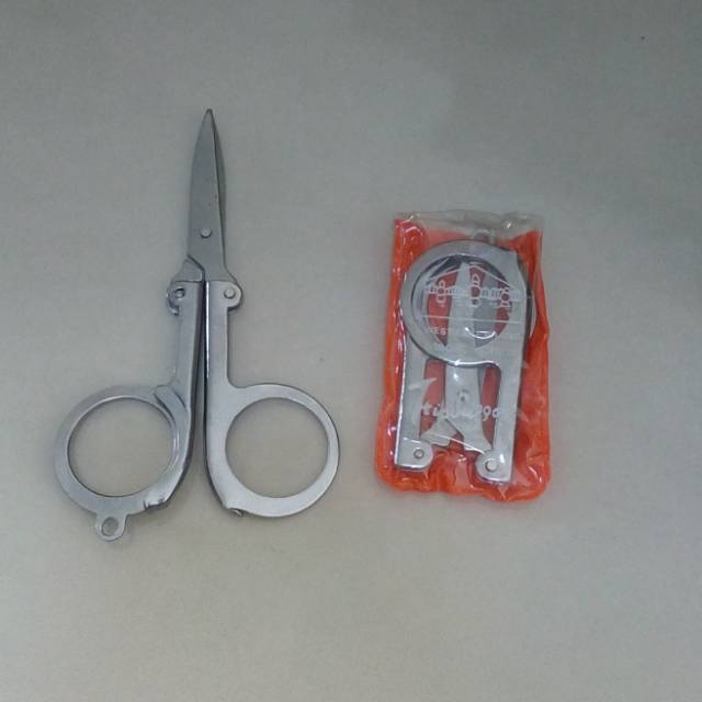 

gunting lipat / trip scissor / gunting tahalul. chrome putih kecil