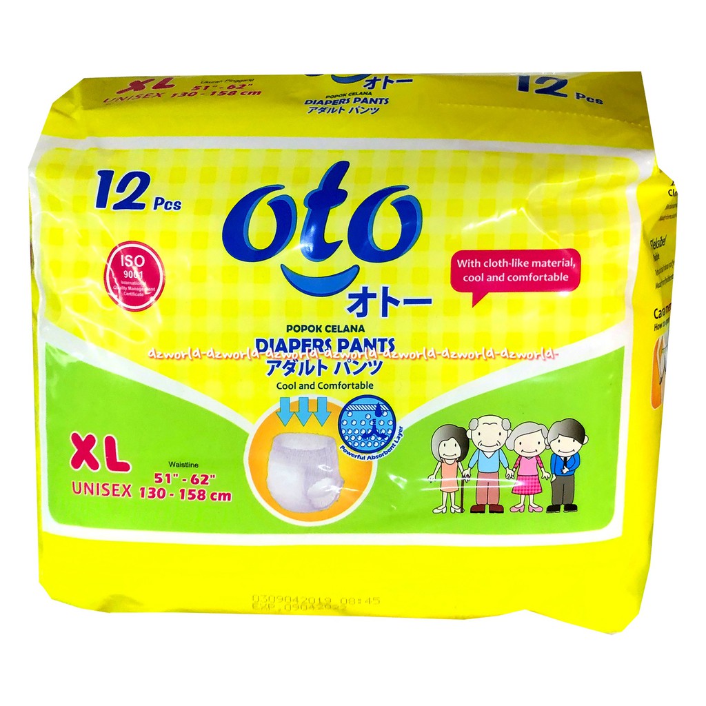 Oto Diaper Pants Popok Celana Dewasa XL 12Pcs 130-158cm Otto Kuning