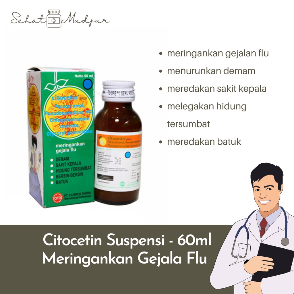 Citocetin Suspensi 60ml – Meringankan Gejala Flu