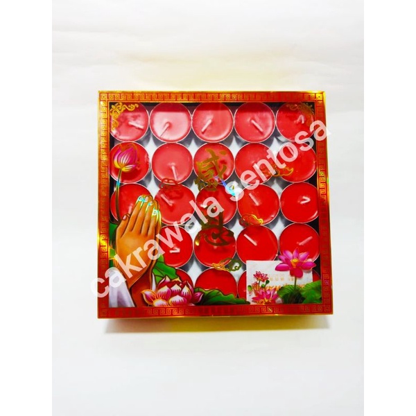 Lilin tealight merah isi 100 pcs