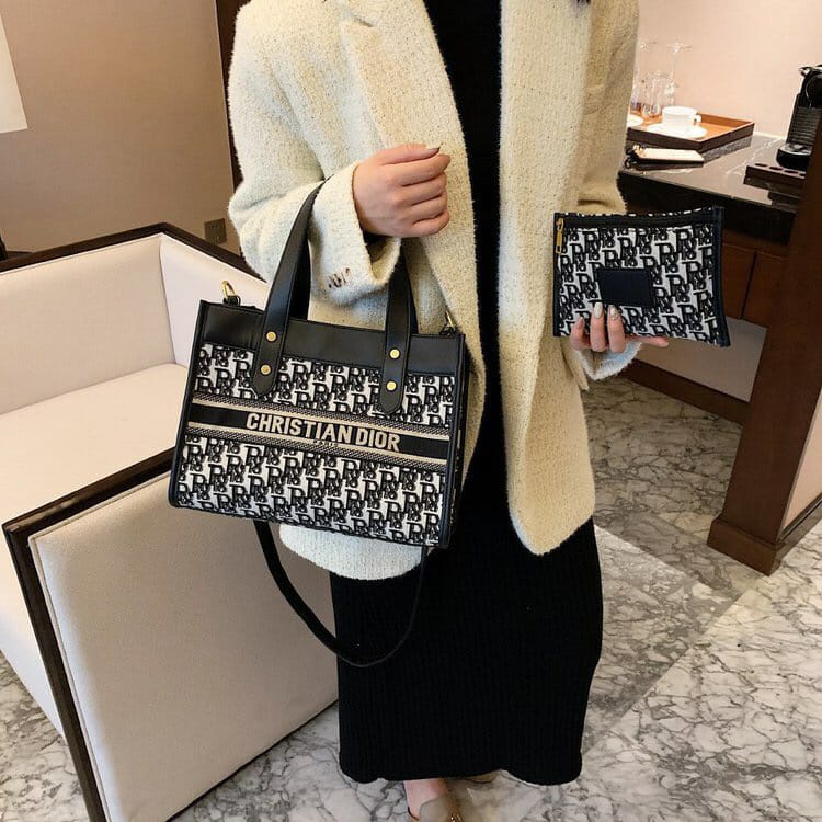 BJ57574 (2IN1) - BLACK/GRAY - TAS HANDBAG JINJING SLEMPANG KEKINIAN TAS WANITA FASHION IMPORT MODIS ELEGAN TERMURAH TERLARIS TERBARU BAGSTORE JAKARTA TAS BATAM ZCJ2056 CR7574 LT2052