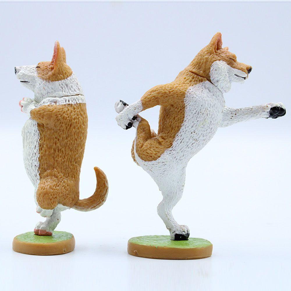 Agustina Dog Action Figure Husky Bulldog Hadiah Shiba Inu Lanskap Mikro Anime Lucu Dekorasi Rumah Patung Kecil Figure Ornamen