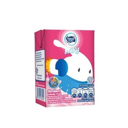 

(BISA COD) Frisian Flag Bendera Milky Strawberry [115 mL x 36] 1 karton NEW Kode 558