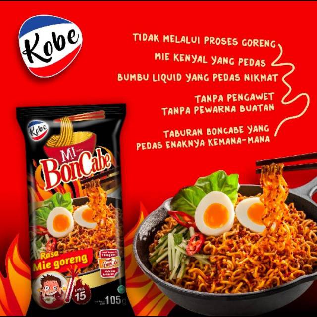 

MI BON CABE Super HOT Level 15 Mie Boncabe Goreng 105gr