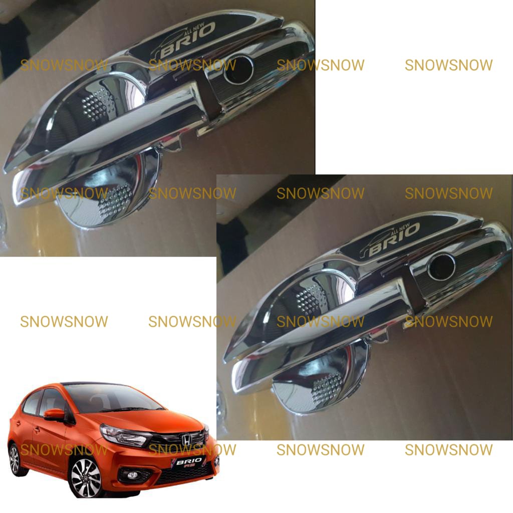 Paket Outer Handle Cover Brio 2010 2015 2018 2022 Hitam Chrome Carbon