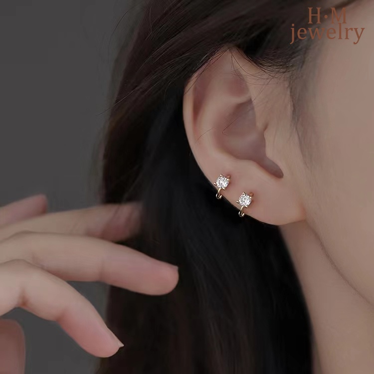 Anting Tusuk Sterling Silver 925 Simple Untuk Wanita