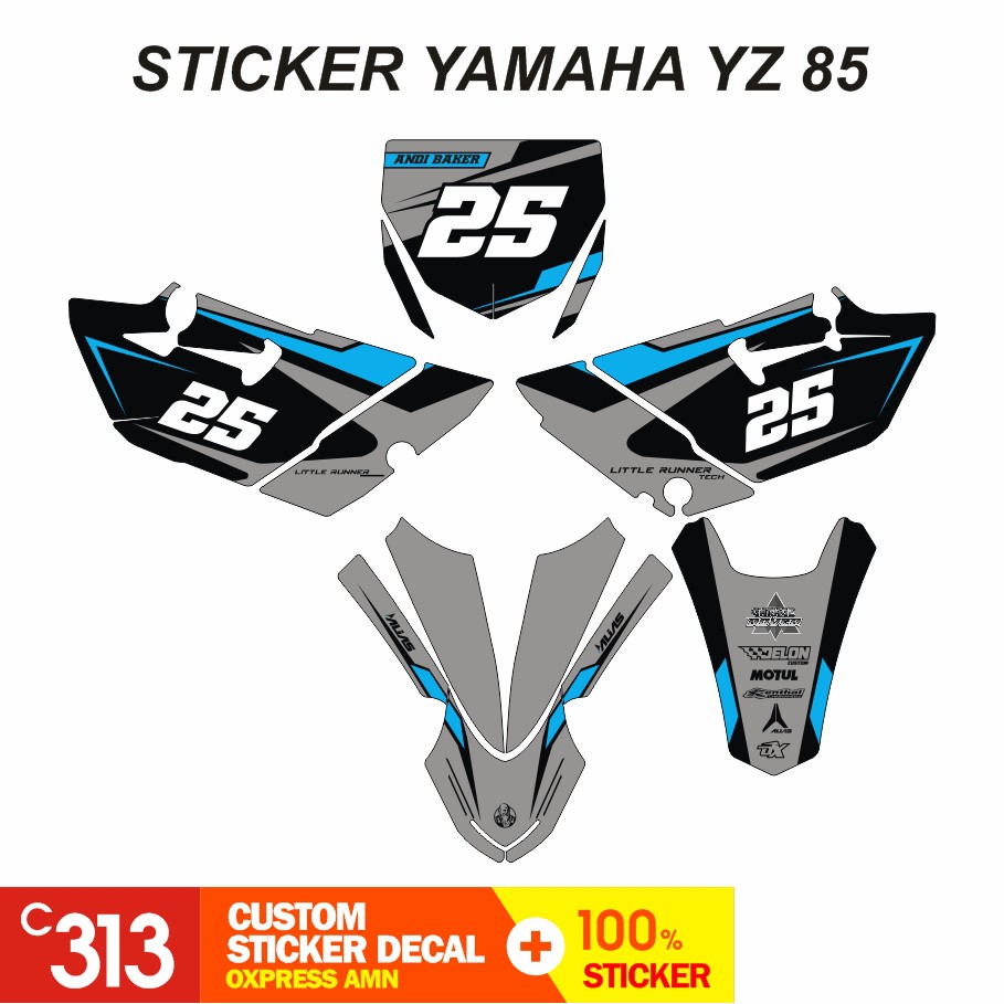 Stiker Decal YAMAHA YZ 85 YZ New YZ Modif Bebek Custom Sticker (30)