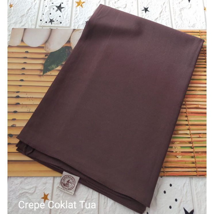 [175X75 CM] Jilbab Pashmina Polos Crepe Diamond Italiano Umama-Crepe Choco