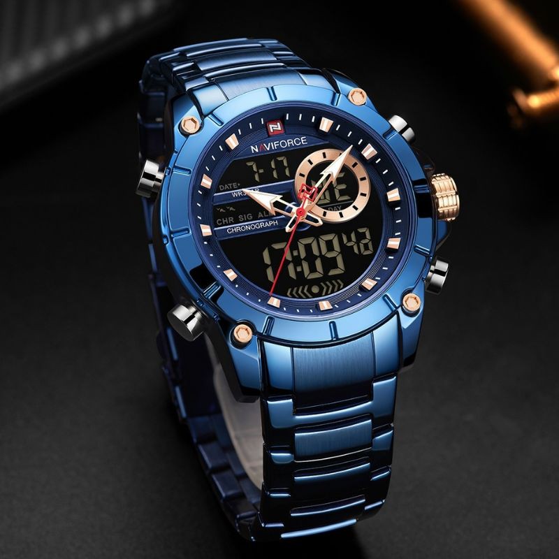 New Jam Tangan Cowok NAVYFORCE 9163 / Jam Model Analog - Tahan Air Tanggal - Hari Aktif