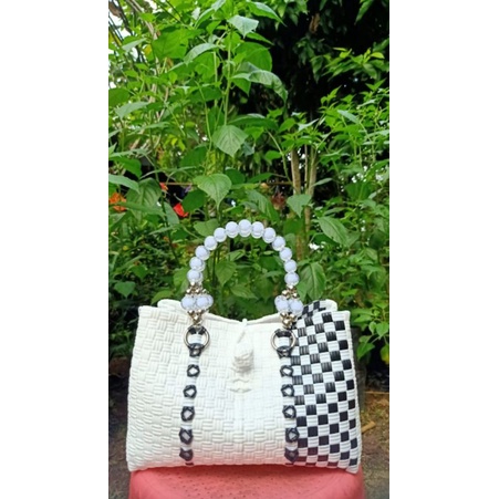 Tas Anyaman Jali Premium handle mutiara | Tas kondangan | Tas Cantik