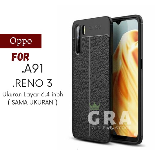 GRA Case Oppo A91 / Oppo RENO 3 Ultra Slim Premium Leather Soft Case