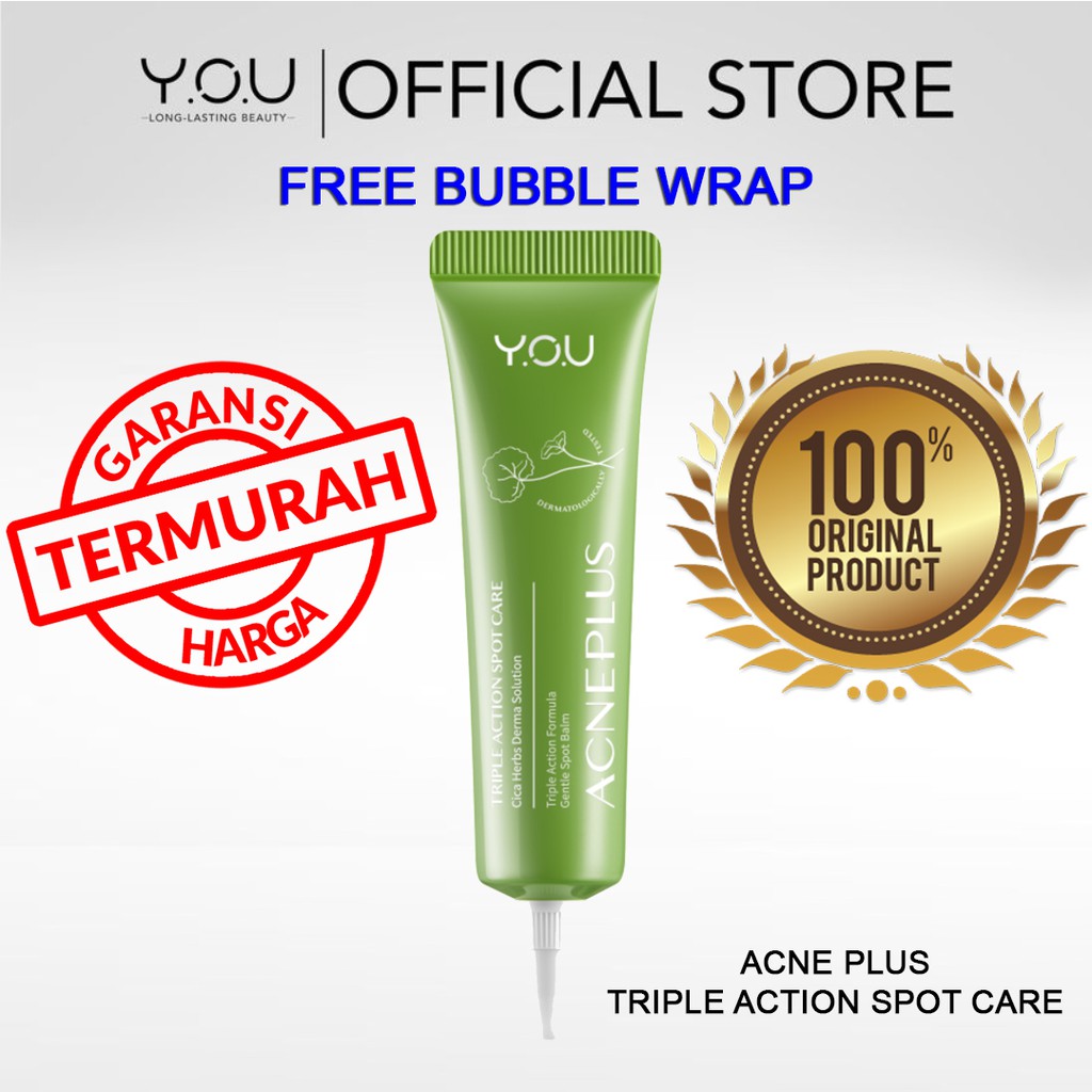 Y.O.U NEW FORMULA ACNE PLUS Action Spot Care 15gr Gentle Acne-Clearing Treatment Y.O.U OBAT TOTOL JERAWAT