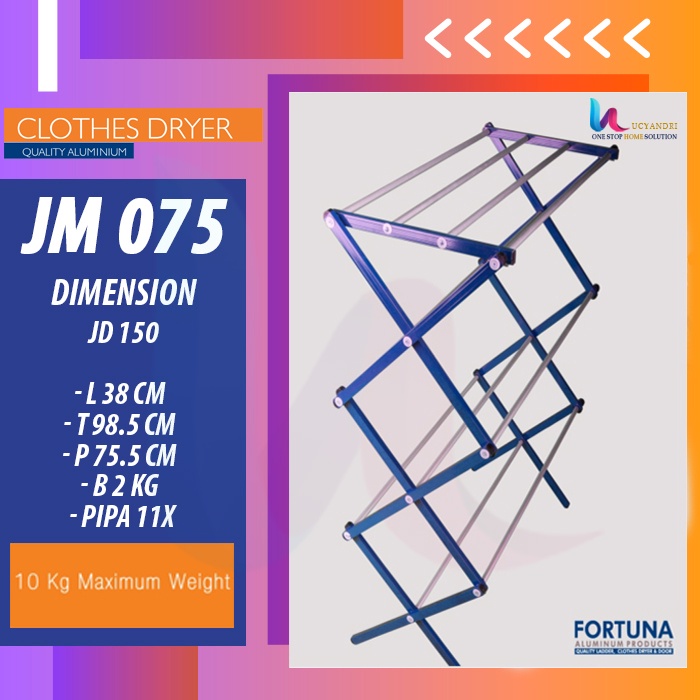 Jemuran Baju Pakaian Fortuna Aluminium - Jemuran Fortuna JM075