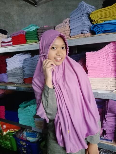 kcb polos Hijab Rempel Jilbab Instant Baby Hui Bisa COD