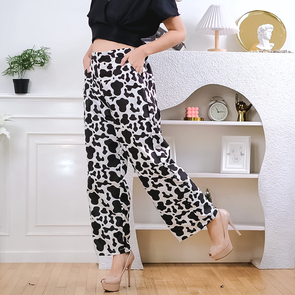 BEFAST - ZEC OOTD Wanita Celana Kulot AIMYA / Kulot Zebra / Kulot Animal / Celana Panjang Motif / Kulot Kekiniaan Remaja / Keluaran terbaru 2022 / Celana Kulot Trendy / Terlaris