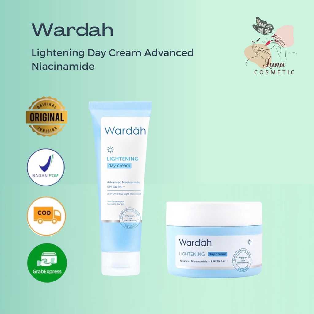 Wardah Lightening Day Cream Advanced Niacinamide - Pelembab Kulit Kering 30gr 20ml