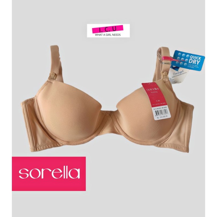 Bra Menyusui Kawat Busa Tipis Cup 3/4 Kait Depan Pakaian Dalam Wanita Original Sorella N13-29335C Br