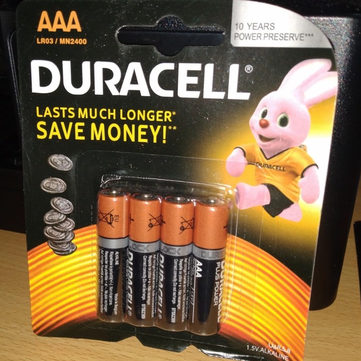 Isi 4 Pcs Baterai AAA / A3 Alkaline Duracell 1.5V