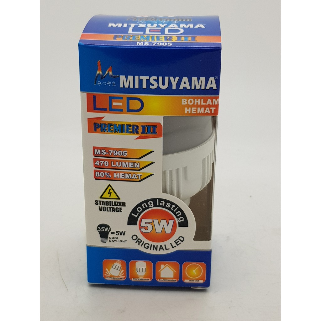 Lampu LED 5 watt PREMIER III Model CAPSUL Merk MITSUYAMA GARANSI 1 THN