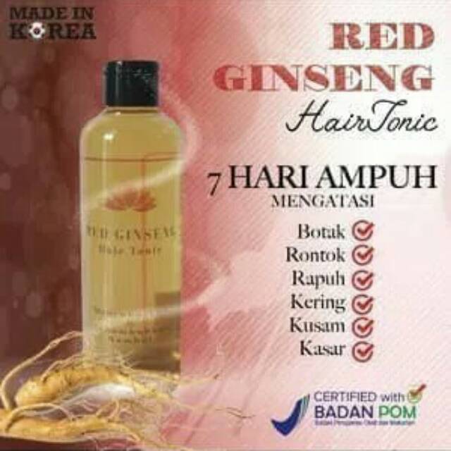 RED GINSENG HAIR TONIC PENYUBUR RAMBUT BPOM ORIGINAL