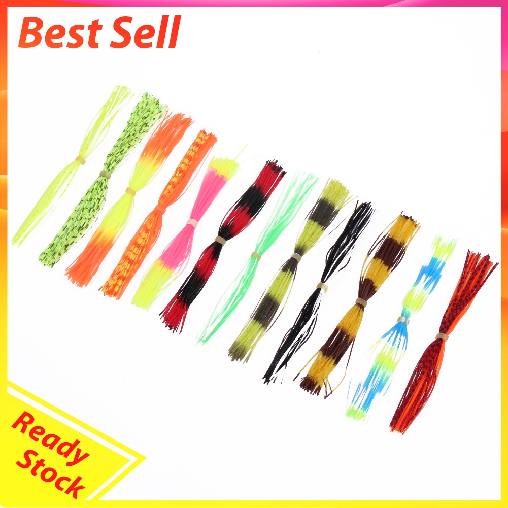 12 Bundles Silicone Legs Barred Color Flake Squid Lure Thread