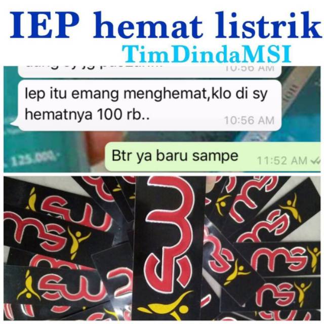 IEP ion energy plat MSI penghemat listrik