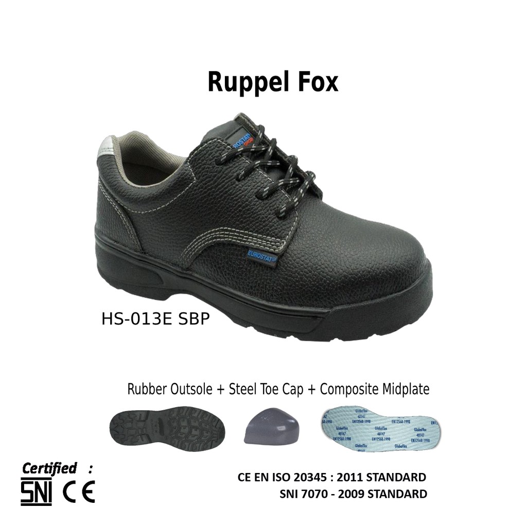 Eurostat Sepatu  Safety  Ruppel Fox Steel Toe Cap Midplate 