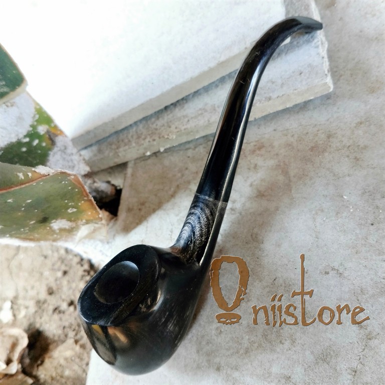 Pipa Cangklong Tembakau Full Tanduk Asli Handmade