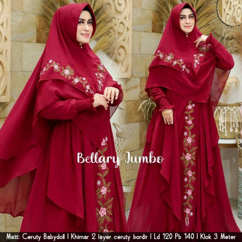 ✔COD GAMIS JUMBO LEBARAN 2022 LD 120 TS BELLARY SYARI JUMBO BUSUI