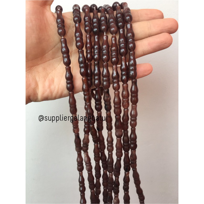 bahan ujung kepala tasbih BROWN COKLAT muslim tasbeh batu kado haji aksesoris pria wanita fashion