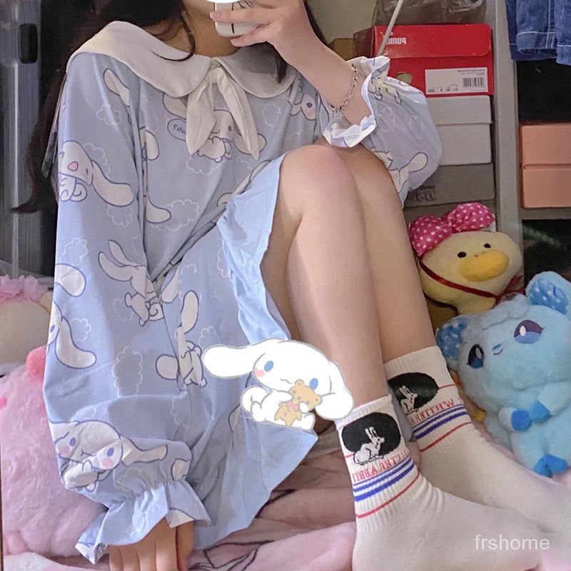 nvshiins angin lucu yugui anjing baju tidur wanita musim semi dan musim gugur lengan panjang kartun