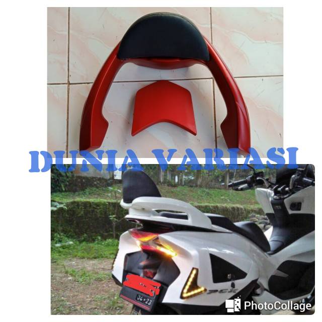 sandaran jok belakang pcx lex 2018 bahan bagus ada merah hitam putih