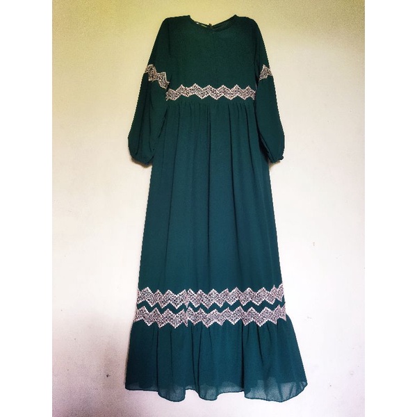 gamis ceruty renda zigzag