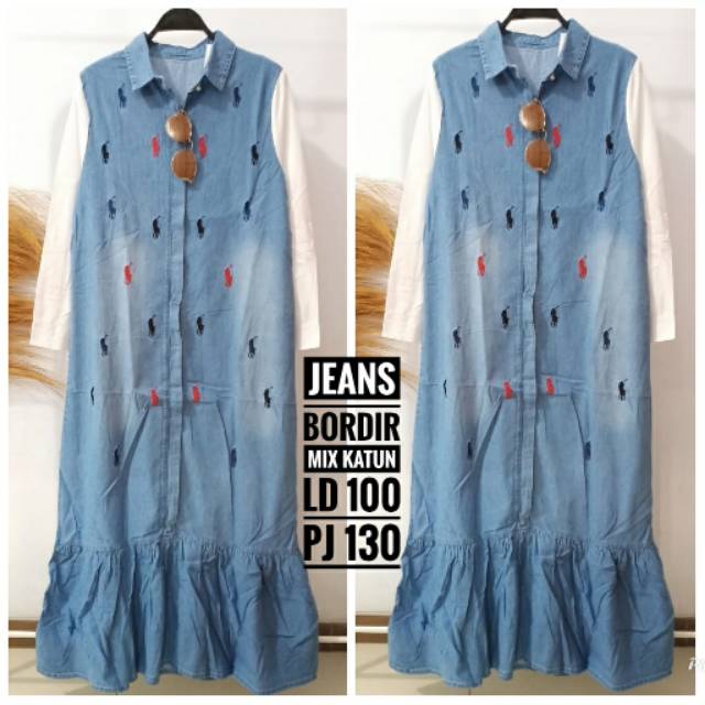 GAMIS JEANS DRESS MODERN CANTIK IBUINDUNG