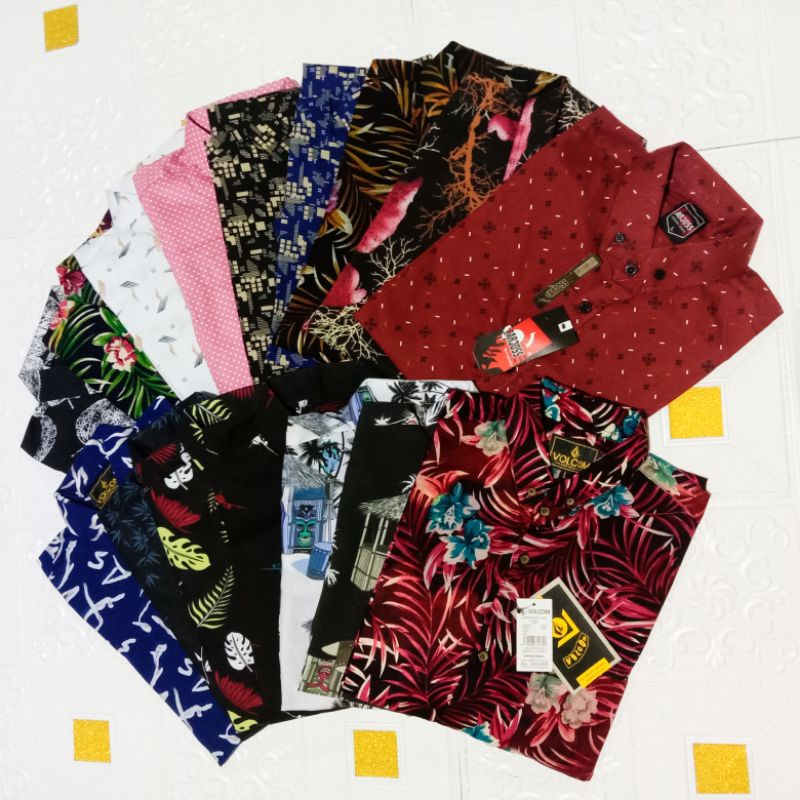 Kemeja Motif Pria Lengan Pendek/Kemeja Surfing/kemeja motif bunga bisa pilih motif