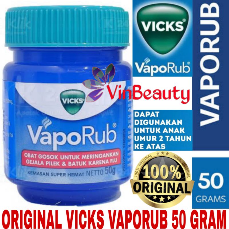 ORIGINAL VICKS VAPORUB 50 GRAM / BALSEM VICKS VAPO RUB BALSAM FLU 50 G