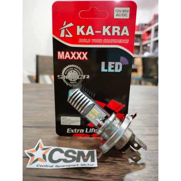 Lampu LED Motor Bebek Matic AC DC H6 2 Sisi Ka-kra Universal