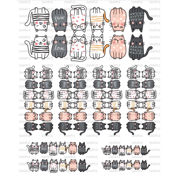 

Planner Cat Tabs BUJO Bullet Journaling - Pembatas Kucing Lucu Agenda