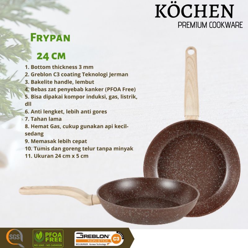 Kochen Fry Pan 24 cm Anti Gores/Anti Lengket