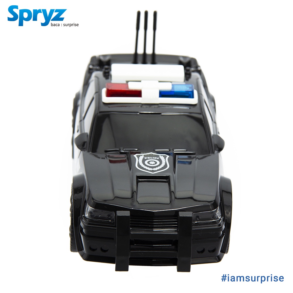 Spryz Citysquad Mainan Mobil Polisi 1:20 dengan Mesin Friction, Lampu &amp; Suara